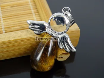 Natural Tiger's Eye Gems Stone Angel Wing Teardrop Healing Pendant Charm Beads Silver Plated Healing Jewelry Design 10Pcs/Pack
Natural Tiger's Eye Gems Stone Angel Wing Teardrop Healing Pendant Charm Beads Silver Plated Healing Jewelry Design 10Pcs/Pack