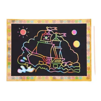 Scraping Drawing Card A4 DIY Single Side Use Children Painting Graffiti Learning Scratch Card Paper Magic Color with Wooden Pen
Scraping Drawing Card A4 DIY Single Side Use Children Painting Graffiti Learning Scratch Card Paper Magic Color with Wooden Pen