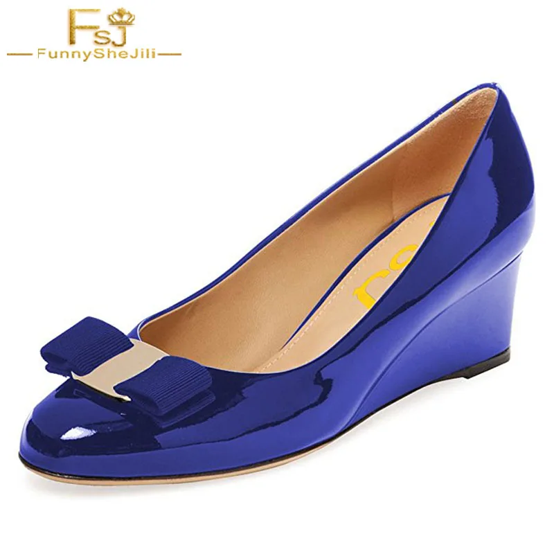Autumn Wedges Red/Blue Lavender Pumps Woman Shoes Platform 5CM Pointed Toe Flock High Heels Party Slip On Casual 2018 Round Toe 
Autumn Wedges Red/Blue Lavender Pumps Woman Shoes Platform 5CM Pointed Toe Flock High Heels Party Slip On Casual 2018 Round Toe