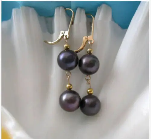 free shipping AAA+ 9-10mm round south sea black pearl dangle earring 14k/20 yellow gold
free shipping AAA+ 9-10mm round south sea black pearl dangle earring 14k/20 yellow gold