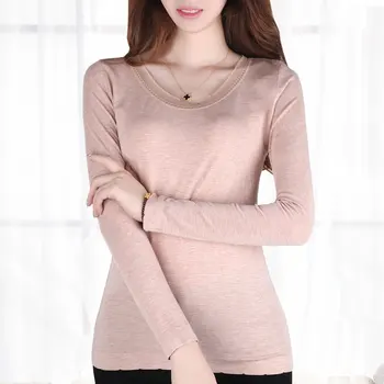 Spring autumn winter Ladies Cotton Sweater T-shirt collar sleeves all-match slim outer wear long sleeved johns thermal underwear
Spring autumn winter Ladies Cotton Sweater T-shirt collar sleeves all-match slim outer wear long sleeved johns thermal underwear