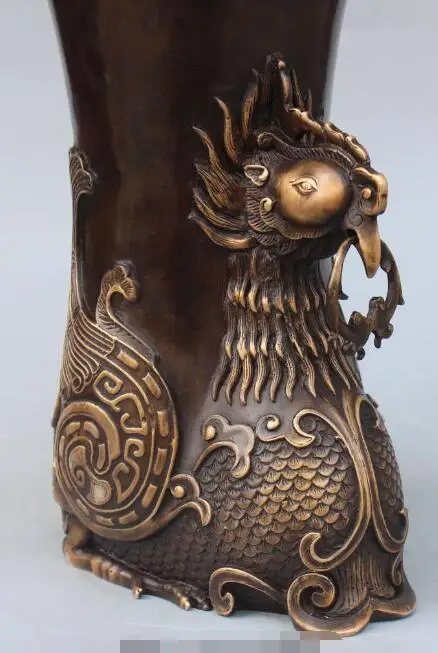 S2349 13"Marked Chinese Pure Bronze Bird Phoenix Zun Vase Incense Burner Censer Statue discount 30% (C0324)
S2349 13"Marked Chinese Pure Bronze Bird Phoenix Zun Vase Incense Burner Censer Statue discount 30% (C0324)