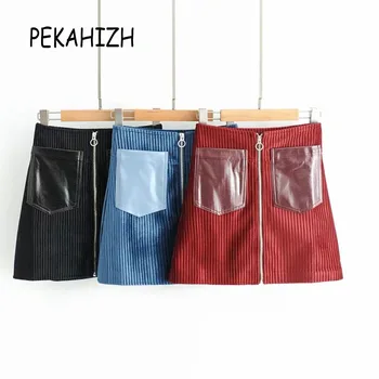 2019 new fashion corduroy skirt zipper double pocket Vintage high waist velvet skirt
2019 new fashion corduroy skirt zipper double pocket Vintage high waist velvet skirt
