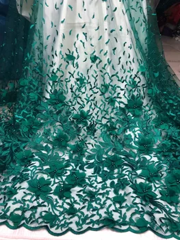 Latest Green Tulle Lace Fabric High Quality Europe And American Fashion Fabric With 3 d flowers Beads French lace Fabric
Latest Green Tulle Lace Fabric High Quality Europe And American Fashion Fabric With 3 d flowers Beads French lace Fabric