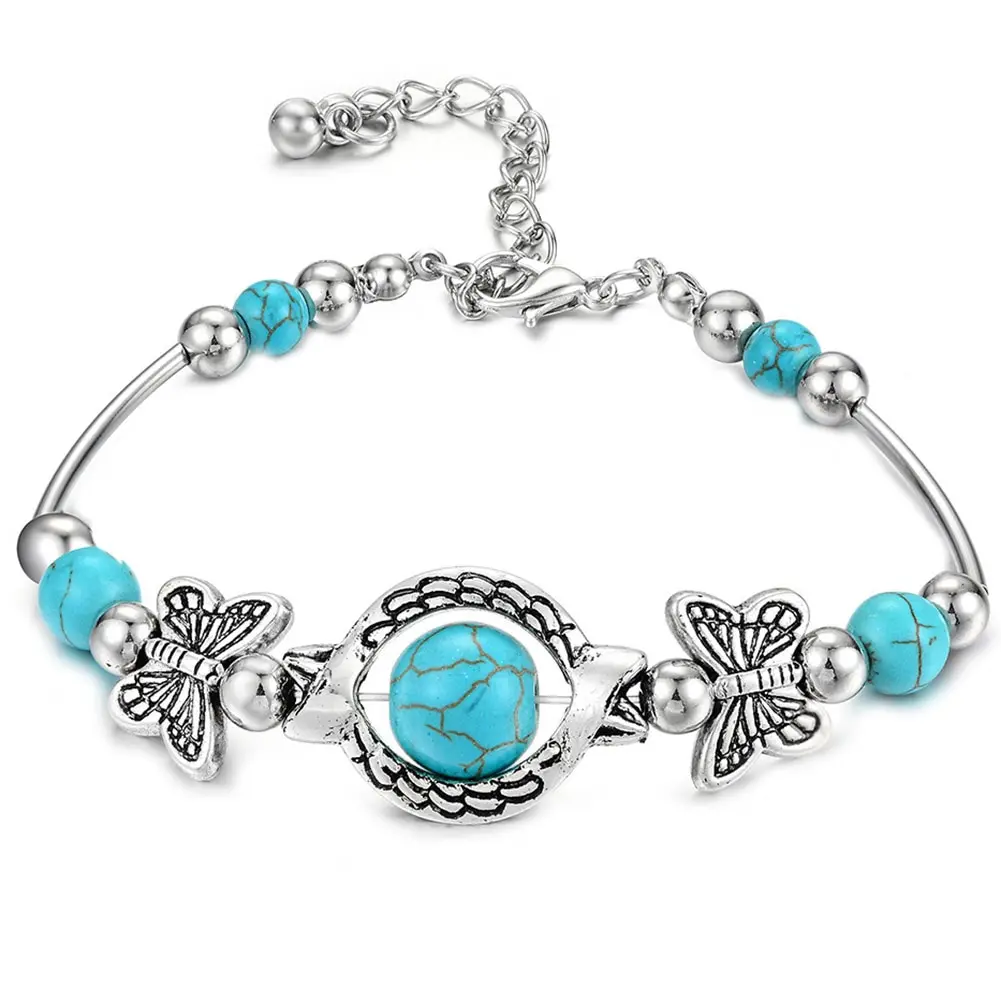 Boho Vintage Turquoises Bracelets for Women Men butterfly Hand Pendant Charm Bracelet Bangle Fashion Jewelry
Boho Vintage Turquoises Bracelets for Women Men butterfly Hand Pendant Charm Bracelet Bangle Fashion Jewelry