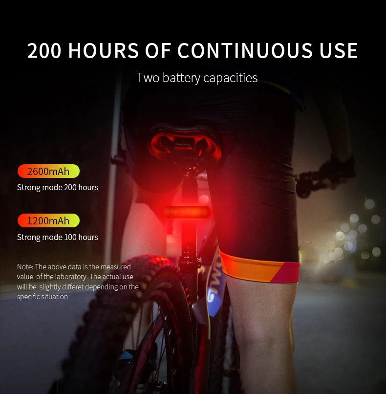 Best 2600mAh Bicycle Light Bike Cycling Waterproof Taillight 9 LED Super Light With USB Rechargable Safety Night Riding Rear Light 5