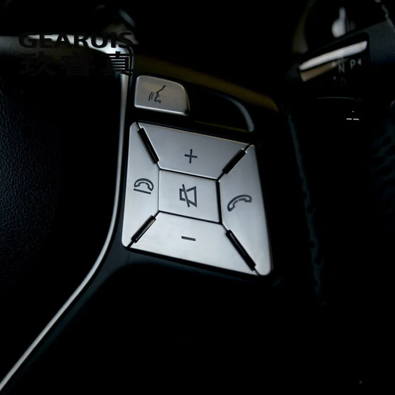 Car Styling Steering Wheel Button Cover Trim decoration Sticker For Mercedes Benz GLK X204 200 260 300 Auto lnterion Accessories |