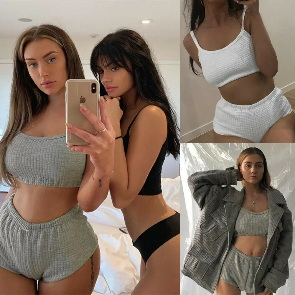 Women's Sets Sexy Crop Tops and Shorts Push Up Bralette Bustier Set 2019 Two Piece Set Summer Clothes for Women
Women's Sets Sexy Crop Tops and Shorts Push Up Bralette Bustier Set 2019 Two Piece Set Summer Clothes for Women