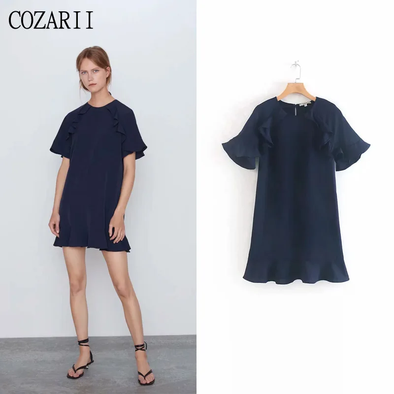 COZARII 2019 summer dress women vestidos casual style solid O-Neck ruffles short sleeve mini vestidos de fiesta party dress
COZARII 2019 summer dress women vestidos casual style solid O-Neck ruffles short sleeve mini vestidos de fiesta party dress