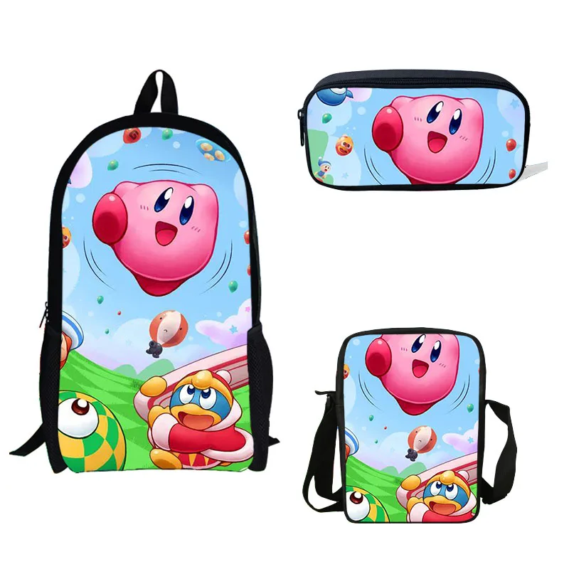16-inch Cartoon Cute Kirby Game Print School Bag Set For Teenager Mini Shoulder Backpack Girls Pencil Bags
16-inch Cartoon Cute Kirby Game Print School Bag Set For Teenager Mini Shoulder Backpack Girls Pencil Bags