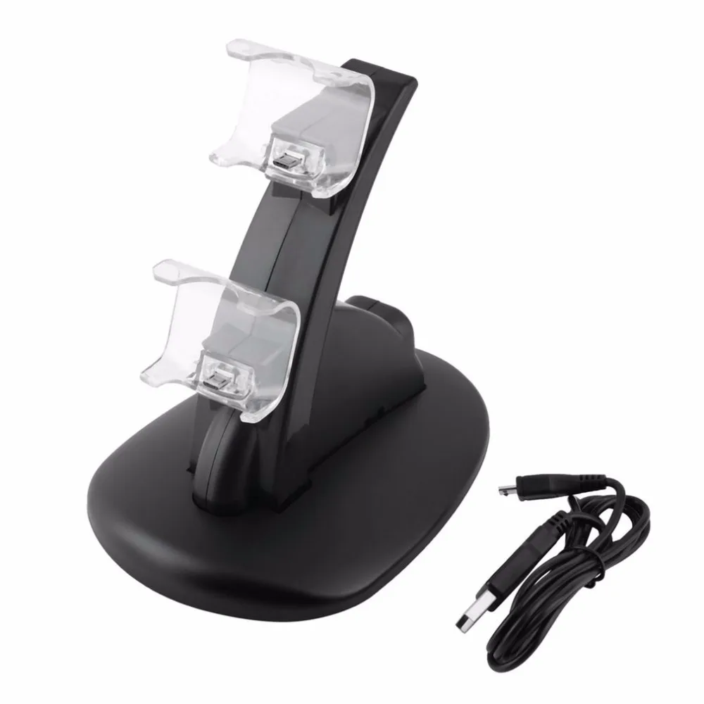 

LED USB Dual Charger Charging Dock Stand Station for Sony PS4 Playstation 4 games Controller console Gaming joystick accessories