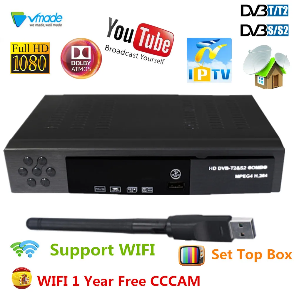 Vmade DVB T2 S2 COMBO Digital Terrestrial Satellite TV Receiver DVB-T2 dvb-S2 TV BOX 1080p HD Video With 1 Year Europe CCCAM
Vmade DVB T2 S2 COMBO Digital Terrestrial Satellite TV Receiver DVB-T2 dvb-S2 TV BOX 1080p HD Video With 1 Year Europe CCCAM