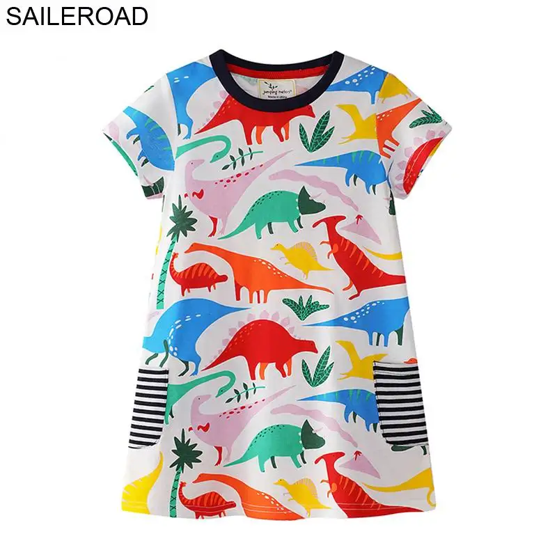 SAILEROAD 1-7Years Cartoon Dinosaur Baby Girls Tops Tees Dress For Summer Children Kids Girl's Clothes Cotton Meninas Vestido
SAILEROAD 1-7Years Cartoon Dinosaur Baby Girls Tops Tees Dress For Summer Children Kids Girl's Clothes Cotton Meninas Vestido