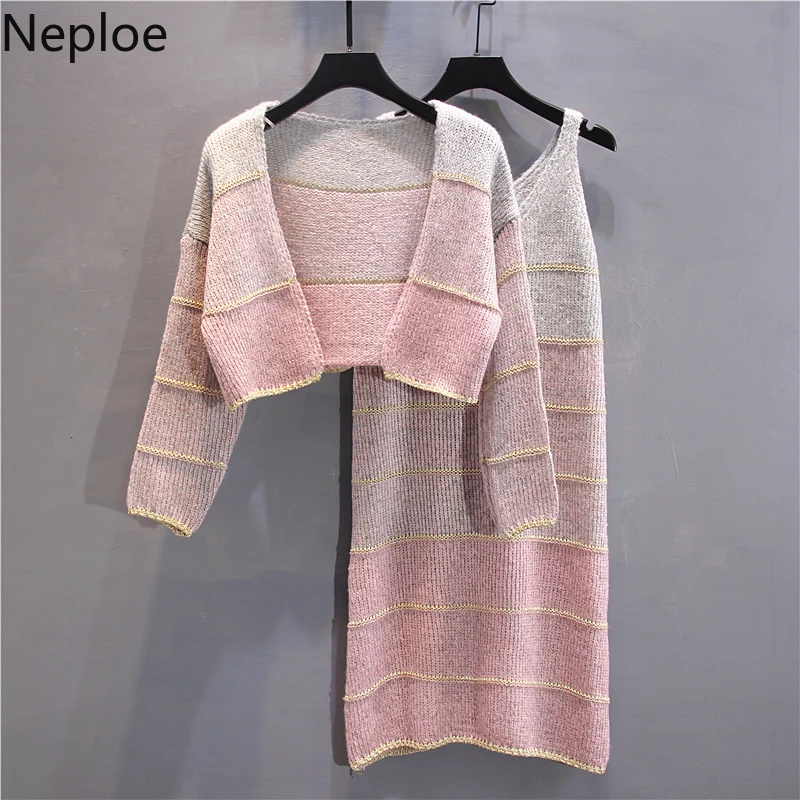 Neploe 2 Piece Outfits for Women Autumn 2019 Striped Long Sleeve Top+Loose Korean O-Neck Camis Dresses Sweater Suits 44554
Neploe 2 Piece Outfits for Women Autumn 2019 Striped Long Sleeve Top+Loose Korean O-Neck Camis Dresses Sweater Suits 44554