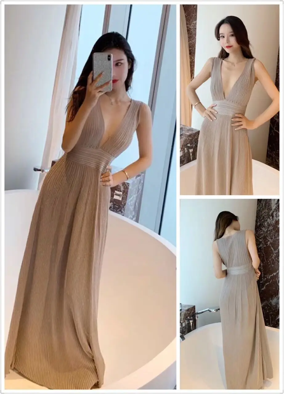 2019 V-neck length MAXI beige dress Sexy evening Party Bodycon wholesale womens clothing autumn spring Wi
2019 V-neck length MAXI beige dress Sexy evening Party Bodycon wholesale womens clothing autumn spring Wi