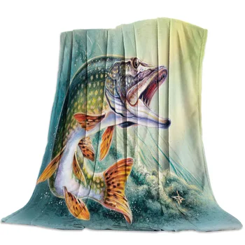 Pike Ferocious Finsh Design Throw Blanket Cartoon Style Dramatic Gesture Warm Microfiber Blanket
Pike Ferocious Finsh Design Throw Blanket Cartoon Style Dramatic Gesture Warm Microfiber Blanket