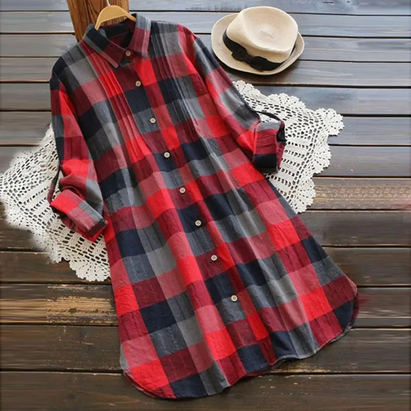 KANCOOLD Dress Women Retro Plaid Long Sleeve Casual Button Loose Dress fashion casual Shirt Dress women 2018AUG14
KANCOOLD Dress Women Retro Plaid Long Sleeve Casual Button Loose Dress fashion casual Shirt Dress women 2018AUG14