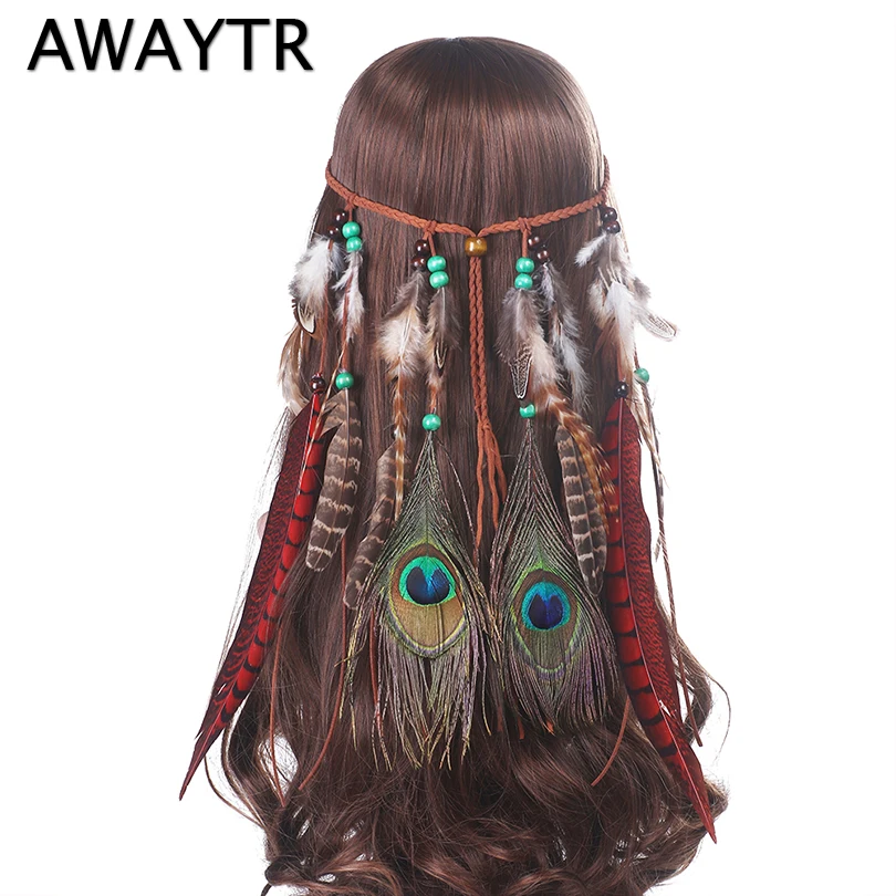 AWAYTR Feathers Headbands for Women Festival Headband Fashion Boho Style Beads Feather Headwear Girls Hair Accessories
AWAYTR Feathers Headbands for Women Festival Headband Fashion Boho Style Beads Feather Headwear Girls Hair Accessories