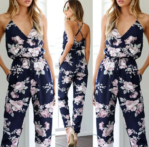 Women Clothes Playsuit Bodycon Party Jumpsuit Romper Trousers Backless V-neck Women's Floral Clubwear Summer
Women Clothes Playsuit Bodycon Party Jumpsuit Romper Trousers Backless V-neck Women's Floral Clubwear Summer