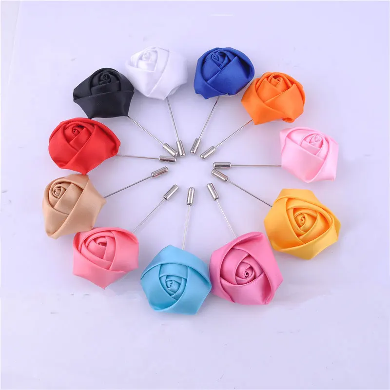 Фото 1 Piece Wedding Groom Groomsman Boutonniere Ribbon Satin Rose Flowers Supplies Prom Party Floral Man Cloth Accessories | Дом и сад