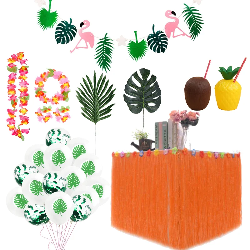 Hawaiian Party Decoration Artificial Flower Grass Table Skirt Flamingo Pineapple Garland Balloons Summer Luau Wedding Decor
Hawaiian Party Decoration Artificial Flower Grass Table Skirt Flamingo Pineapple Garland Balloons Summer Luau Wedding Decor