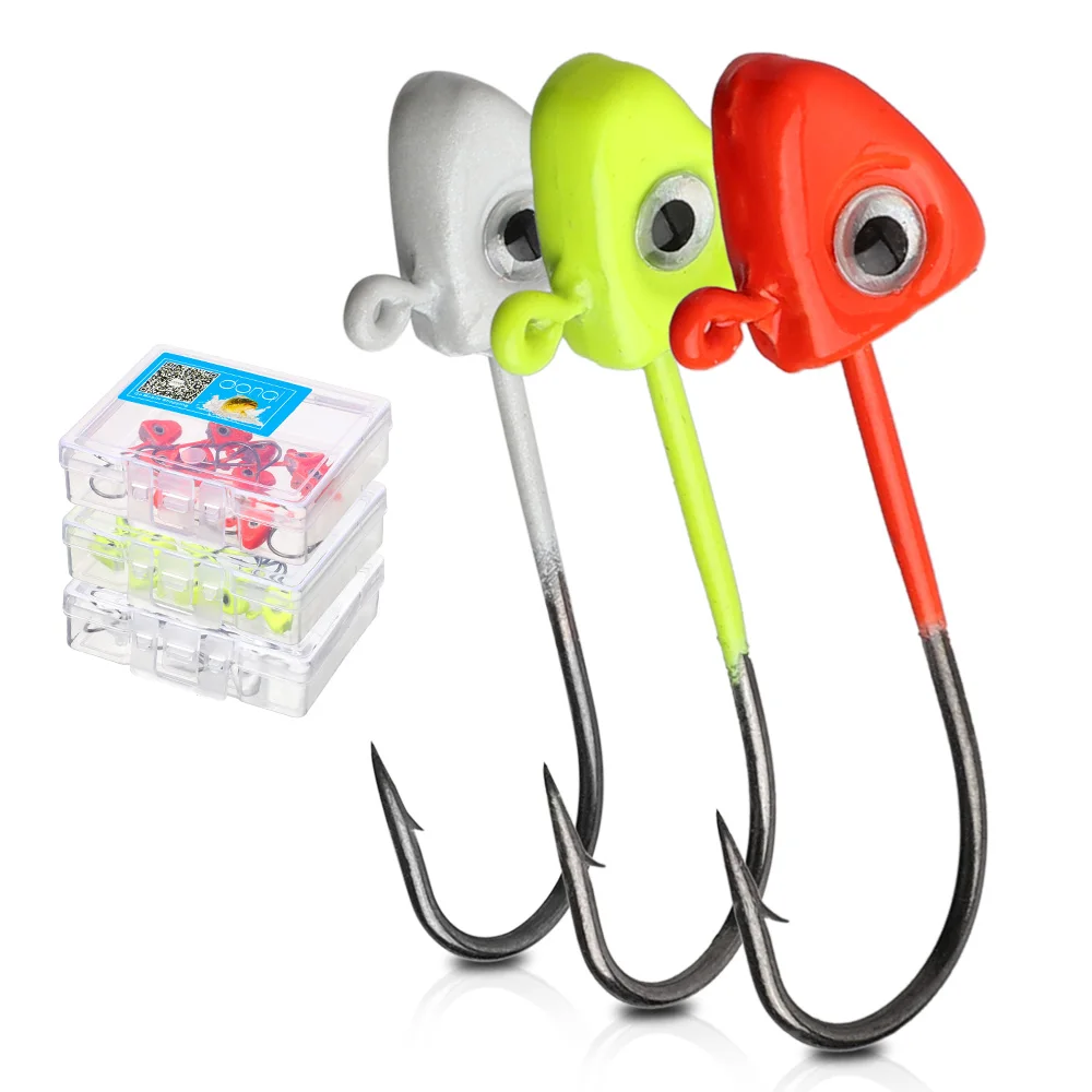 DONQL 510pcs Jig Head Fishing Hooks 1.6g 29mm Barbed Single Fish Head Fishhook For Soft Lure Baits Carp Fishing Accessories (2)