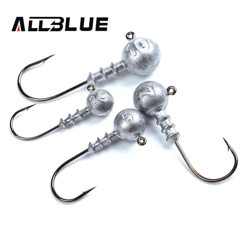 ALLBLUE Exposed Lead Jig Head 3.5g 5g 7g 10g Barbed Hook 10pcs/lot Soft Lure Jigging Hook Fishing Hooks
ALLBLUE Exposed Lead Jig Head 3.5g 5g 7g 10g Barbed Hook 10pcs/lot Soft Lure Jigging Hook Fishing Hooks