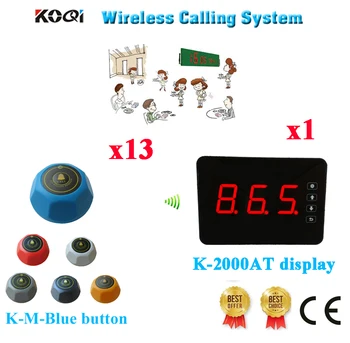 Wireless Buzzer Order System Ycall Brand Long Range Distance 200-300M 433.92MHZ(1 display+13 call button)
Wireless Buzzer Order System Ycall Brand Long Range Distance 200-300M 433.92MHZ(1 display+13 call button)