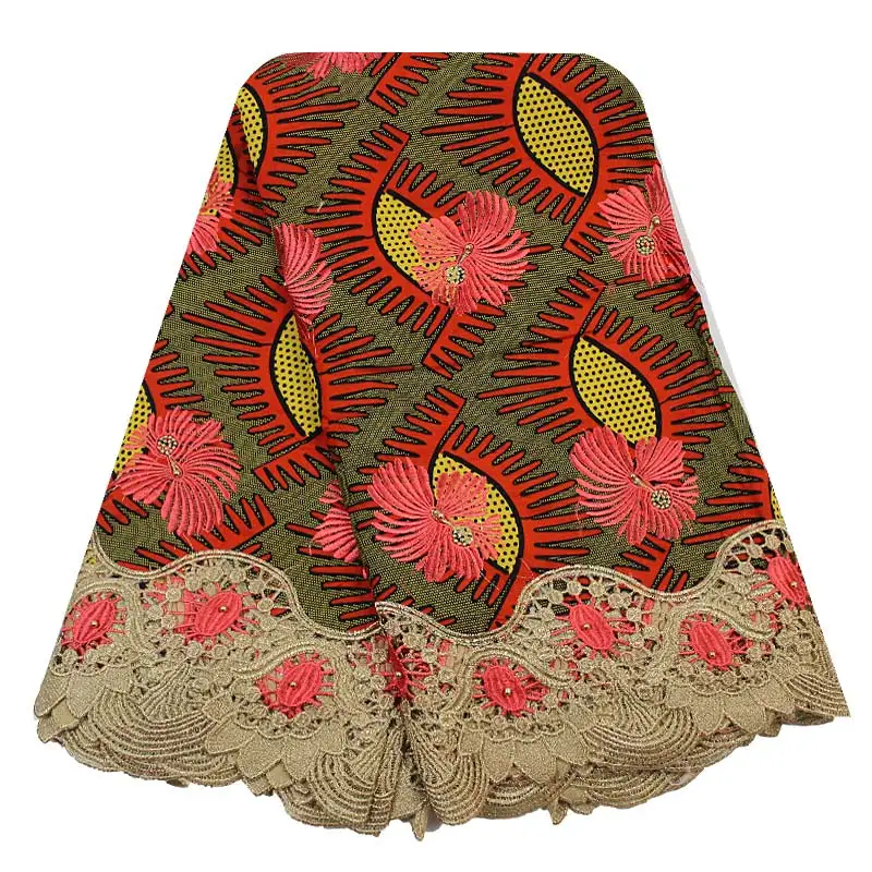 New fashion african ankara fabric wax lace high quality print wax embroidered wax with guipure lace fabric for sewing
New fashion african ankara fabric wax lace high quality print wax embroidered wax with guipure lace fabric for sewing