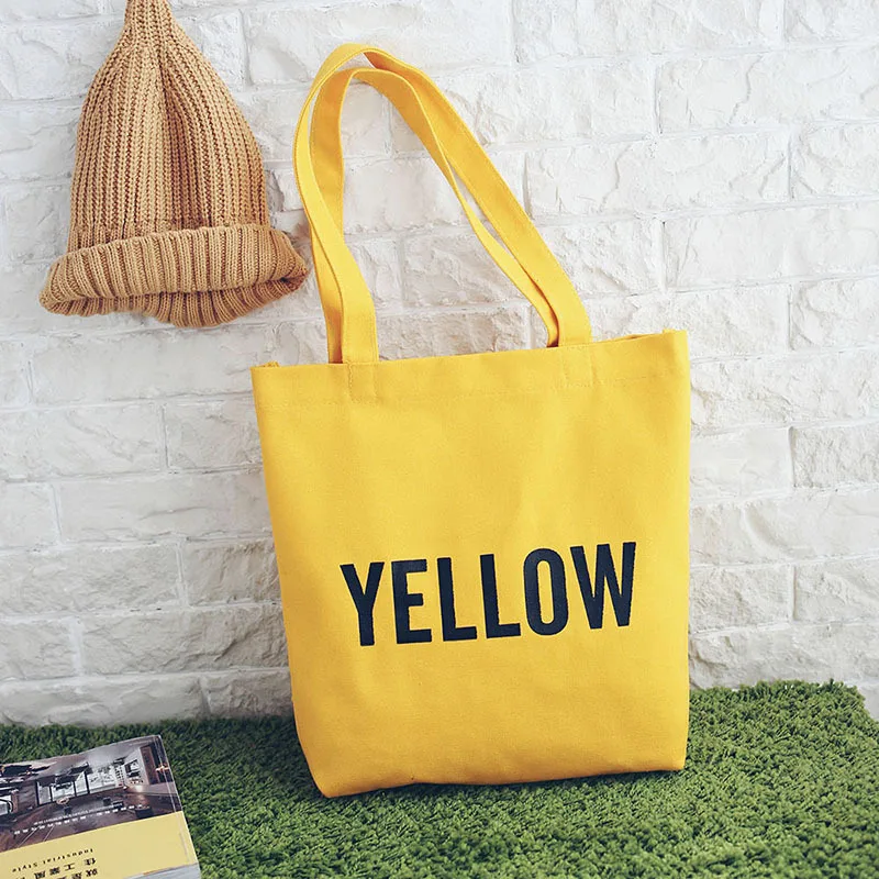 women canvas bag Ladies Handbag Girls Shoulder Bag Black Yellow color letters printing Shopping Bag Fashion funny casual large
women canvas bag Ladies Handbag Girls Shoulder Bag Black Yellow color letters printing Shopping Bag Fashion funny casual large