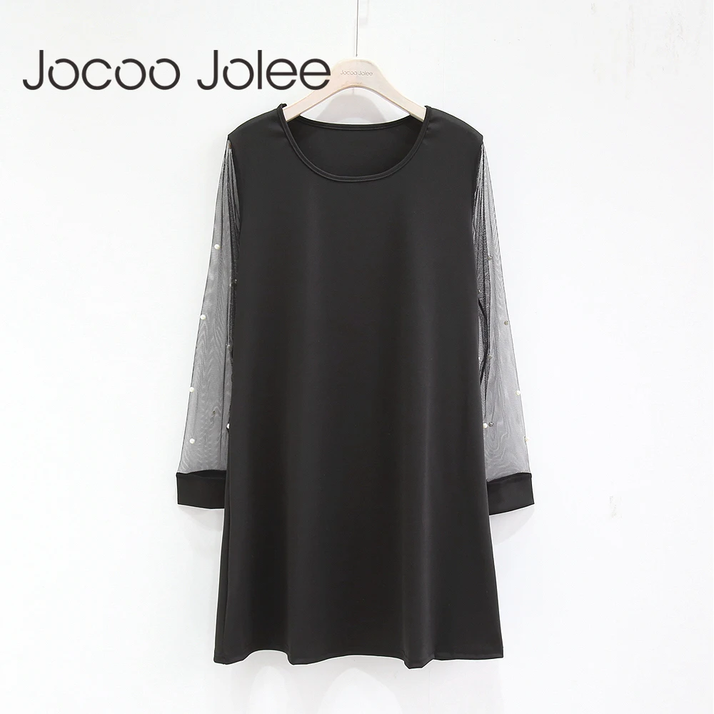 Jocoo Jolee Elegant Women's Dresses Pearl Beading Mesh Sleeve Tunic Mini Dress Boat Neck Long Sleeve A-line Dress 2018
Jocoo Jolee Elegant Women's Dresses Pearl Beading Mesh Sleeve Tunic Mini Dress Boat Neck Long Sleeve A-line Dress 2018