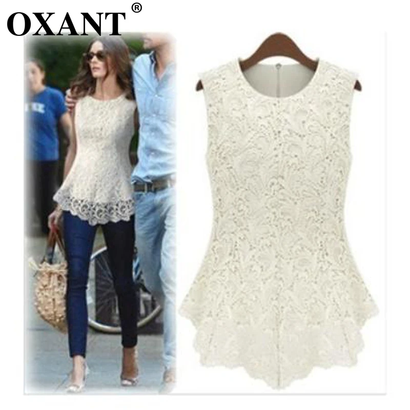 OXANT 2019 Lace Blouse Peplum Tops Sheer Shirts Spring & Summer Clearance Women Casual Sleeveless shirt Blusas Plus Size D36
OXANT 2019 Lace Blouse Peplum Tops Sheer Shirts Spring & Summer Clearance Women Casual Sleeveless shirt Blusas Plus Size D36