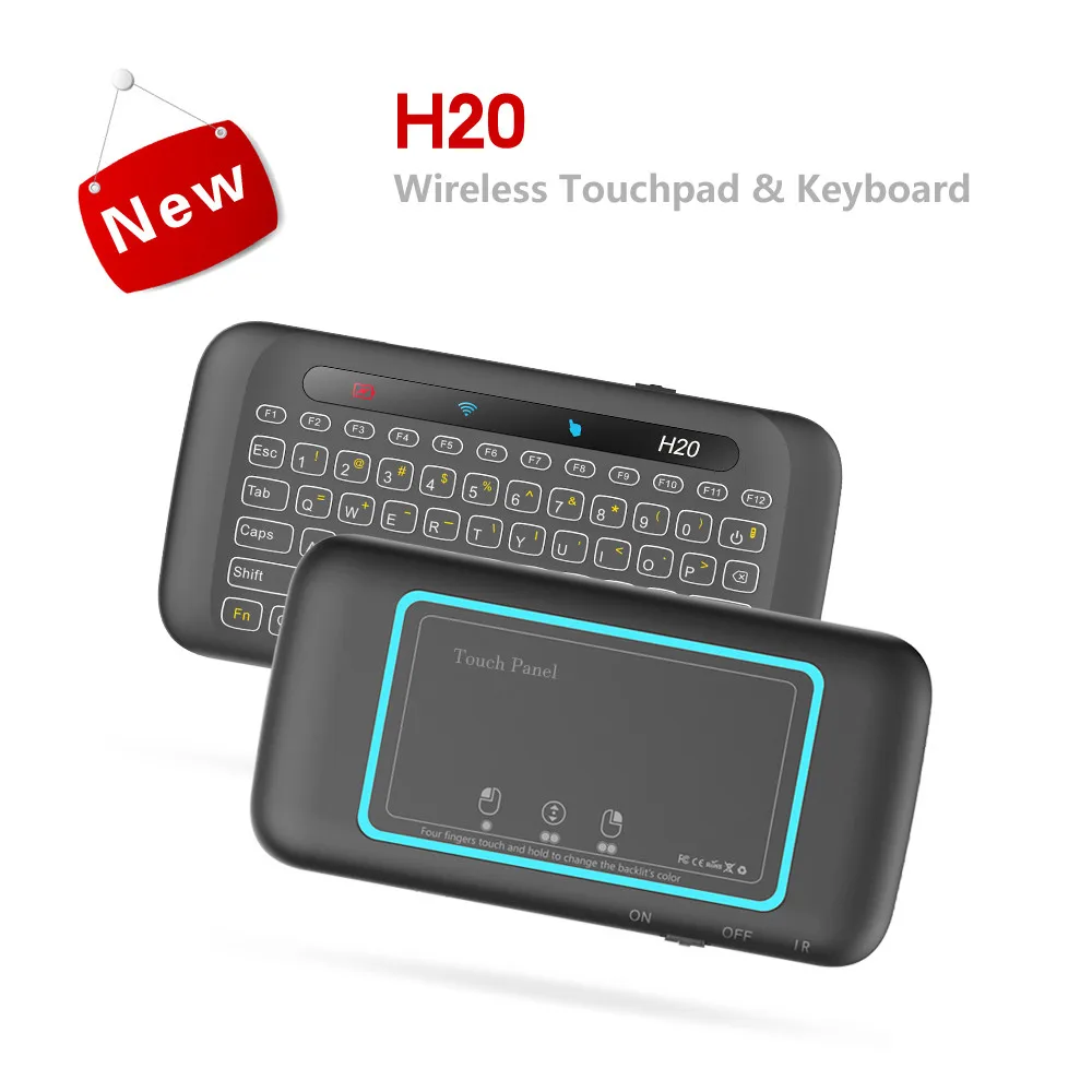 H20 Wireless Mini Keyboard Backlight Touchpad Mouse Remote Control Android Smart TV Box for Android Windows
H20 Wireless Mini Keyboard Backlight Touchpad Mouse Remote Control Android Smart TV Box for Android Windows