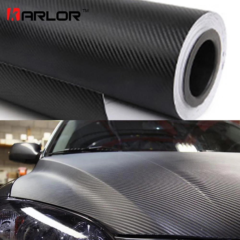 Image 200*40cm 3D 4D Carbon Fiber Vinyl Film 3M Car Sticker Waterproof DIY Car Styling Wrap With Retail packaging Free Shipping