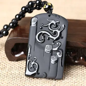 Drop Shipping Natural Carved Black Obsidian Dragon Lucky Amulet Pendants Chinese Dragon And Phoenix Pendant Fashion Jewelry
Drop Shipping Natural Carved Black Obsidian Dragon Lucky Amulet Pendants Chinese Dragon And Phoenix Pendant Fashion Jewelry