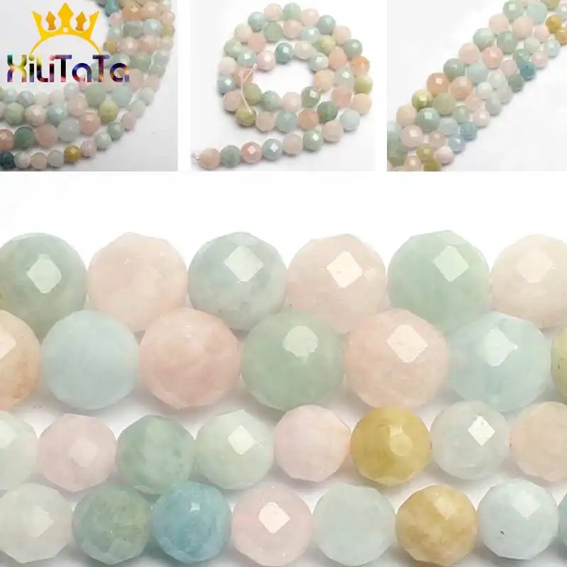 Natural Faceted Morganite Stone Beads Colorful Round Loose Gem Spacer Beads For DIY Jewelry Making Bracelets Necklace 15'' 6/8mm
Natural Faceted Morganite Stone Beads Colorful Round Loose Gem Spacer Beads For DIY Jewelry Making Bracelets Necklace 15'' 6/8mm