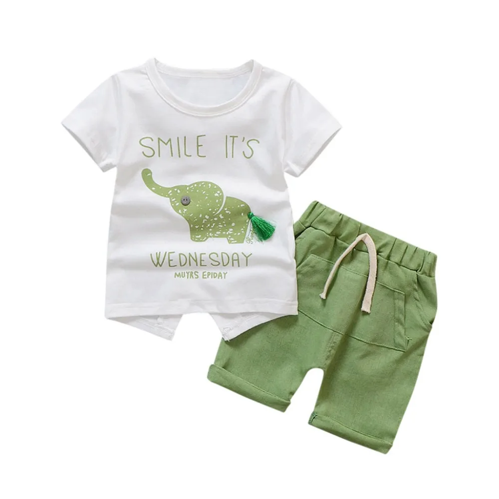 New Cute Little Elephant Fashion for Boy Girl Infant Toddler Baby Girls Boys Cartoon Elephant Tops T-shirt Shorts Outfits 
New Cute Little Elephant Fashion for Boy Girl Infant Toddler Baby Girls Boys Cartoon Elephant Tops T-shirt Shorts Outfits