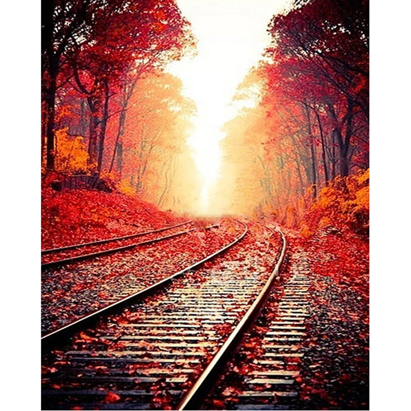 Алмазная 5D живопись сделай сам вышивка железная дорога кленовый сенсор алмазная
