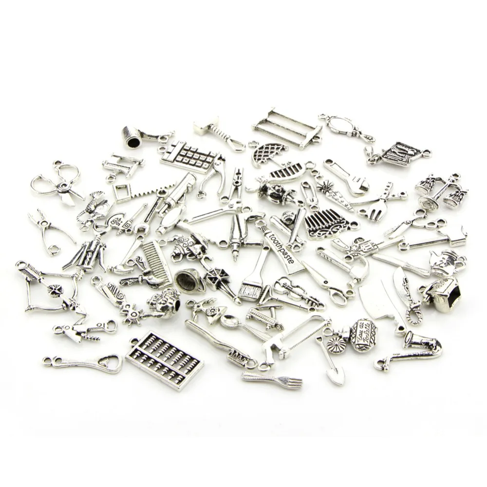 Wholesale 65pcs Bulk Lots Tibetan Silver Mixed Charm Pendants Jewelry DIY Living Tools Elements
Wholesale 65pcs Bulk Lots Tibetan Silver Mixed Charm Pendants Jewelry DIY Living Tools Elements