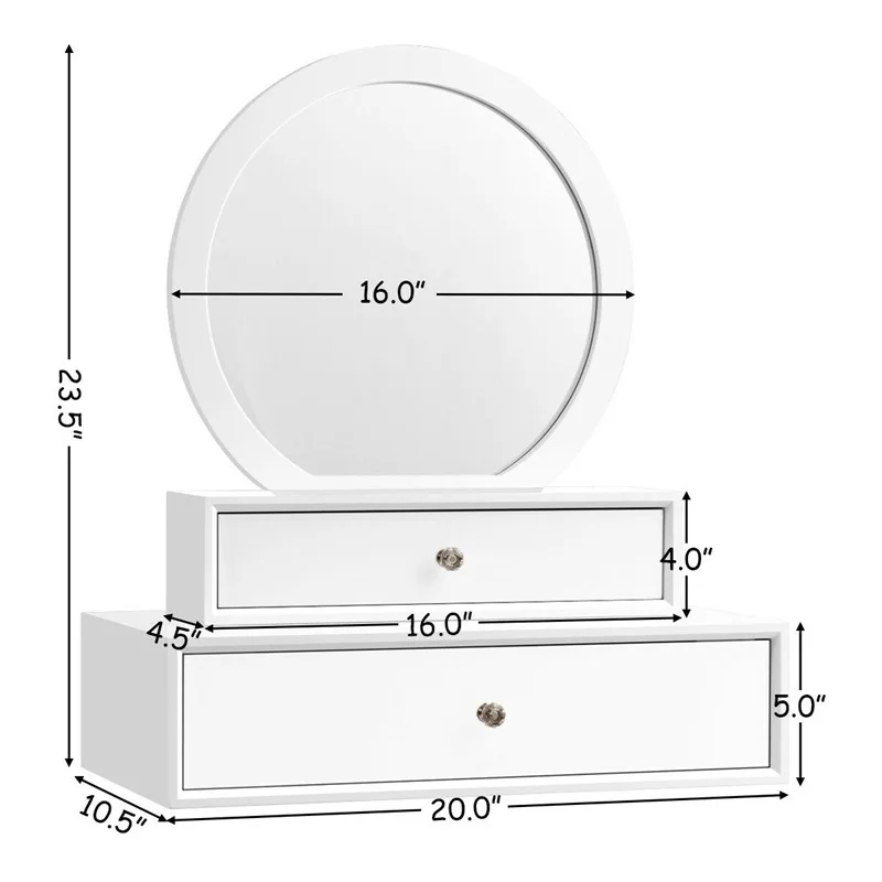 Bedroom Furniture White Makeup Dresser Table Dressing Wall Mounted