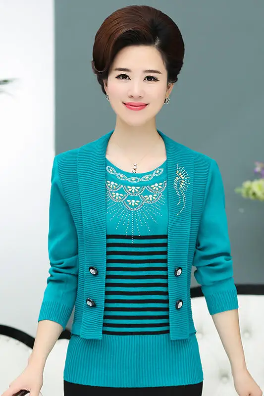 2017 New Autumn Winter Fake Two Piece Set Sweater Women Bottoming Shirt Middle-Aged Women Sweater Coat Sweater W703
2017 New Autumn Winter Fake Two Piece Set Sweater Women Bottoming Shirt Middle-Aged Women Sweater Coat Sweater W703