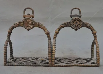Christmas 7"Collect Old China Ancient bronze Mongolia Dragon Head Horse Stirrup Stirrups Halloween
Christmas 7"Collect Old China Ancient bronze Mongolia Dragon Head Horse Stirrup Stirrups Halloween