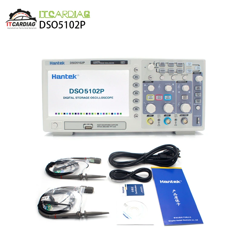 Digital Oscilloscope Hantek DSO5102P Portable 100MHz 2Channels 1GSa/s Record Length 40K USB Osciloscopio Handheld Oscilloscopes
Digital Oscilloscope Hantek DSO5102P Portable 100MHz 2Channels 1GSa/s Record Length 40K USB Osciloscopio Handheld Oscilloscopes