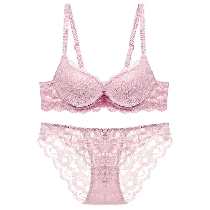 Flowers Lace Bra and Briefs Suits Durable Quality Underwear Factory Directly Sale-5