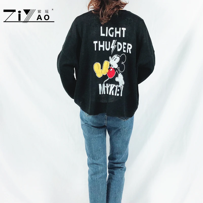 ZIYAO 2019 New Short Loose Linen Cardigans Cartoon Long Sleeve Casual Sweater Outwear Spring Summer Autumn Knitwear Women Girl
ZIYAO 2019 New Short Loose Linen Cardigans Cartoon Long Sleeve Casual Sweater Outwear Spring Summer Autumn Knitwear Women Girl