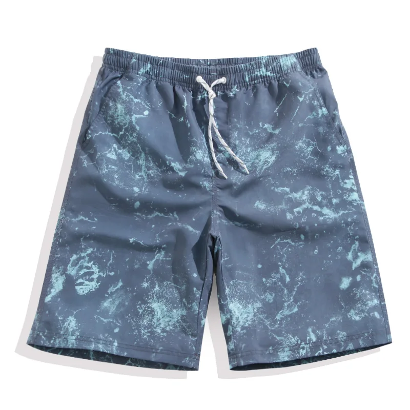 Men's Printing Quick Dry Beach Shorts Swim Trunk Summer Elastic Waist Beach Board Shorts Plus Size Lightweight Swimwear Briefs