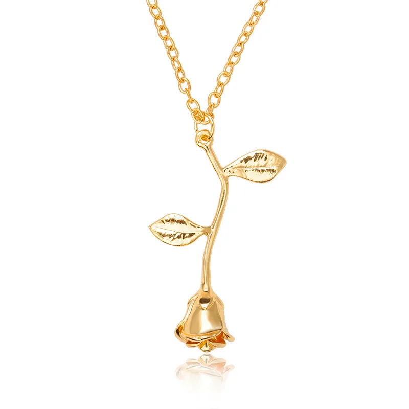 Rose Flower Pendant Necklace For Women Clavicle Chain Gold Color Silver Color Leaf Statement Charm Necklaces Fashion Jewelry
Rose Flower Pendant Necklace For Women Clavicle Chain Gold Color Silver Color Leaf Statement Charm Necklaces Fashion Jewelry