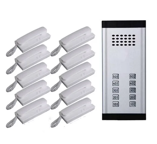 10 Buttons Direct Press Key Audio Door Phone Home Intercom Audio Doorbell for 10 apartments, 2-wired audio intercom system
10 Buttons Direct Press Key Audio Door Phone Home Intercom Audio Doorbell for 10 apartments, 2-wired audio intercom system