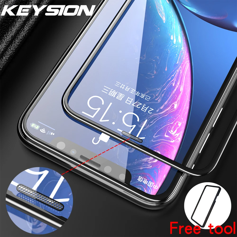 KEYSION With dust filter 3D full coverage tempered glass for iPhone XS Max XR X Glass film screen protector protective 9H glass
KEYSION With dust filter 3D full coverage tempered glass for iPhone XS Max XR X Glass film screen protector protective 9H glass