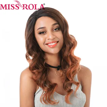 Miss Rola Lace Front Wig Synthetic Kanekalon Hair Body Wave Side Part Natural Color Dark Roots Glueless Ombre Wig Heat Resistant 
Miss Rola Lace Front Wig Synthetic Kanekalon Hair Body Wave Side Part Natural Color Dark Roots Glueless Ombre Wig Heat Resistant